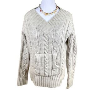 Eastern Mountain Sports Sweater Wool Chunky Knit Beige (XL)